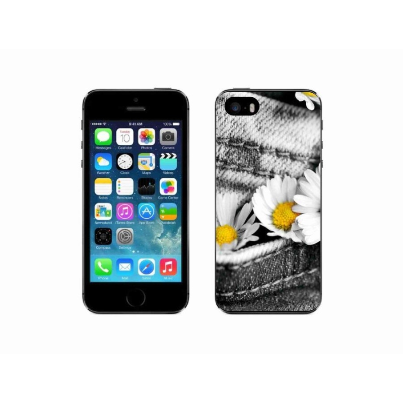 Gelový obal mmCase na mobil iPhone SE (2016) - kopretiny