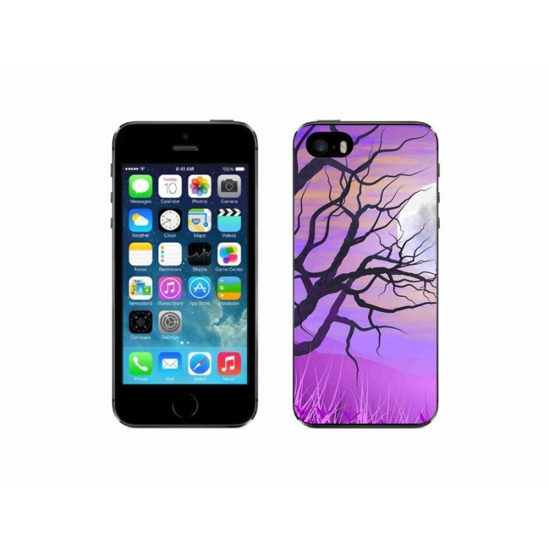 Gelový obal mmCase na mobil iPhone SE (2016) - kreslený opadaný strom