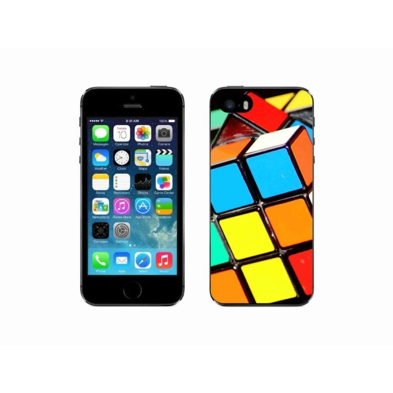 Gelový obal mmCase na mobil iPhone SE (2016) - rubikova kostka