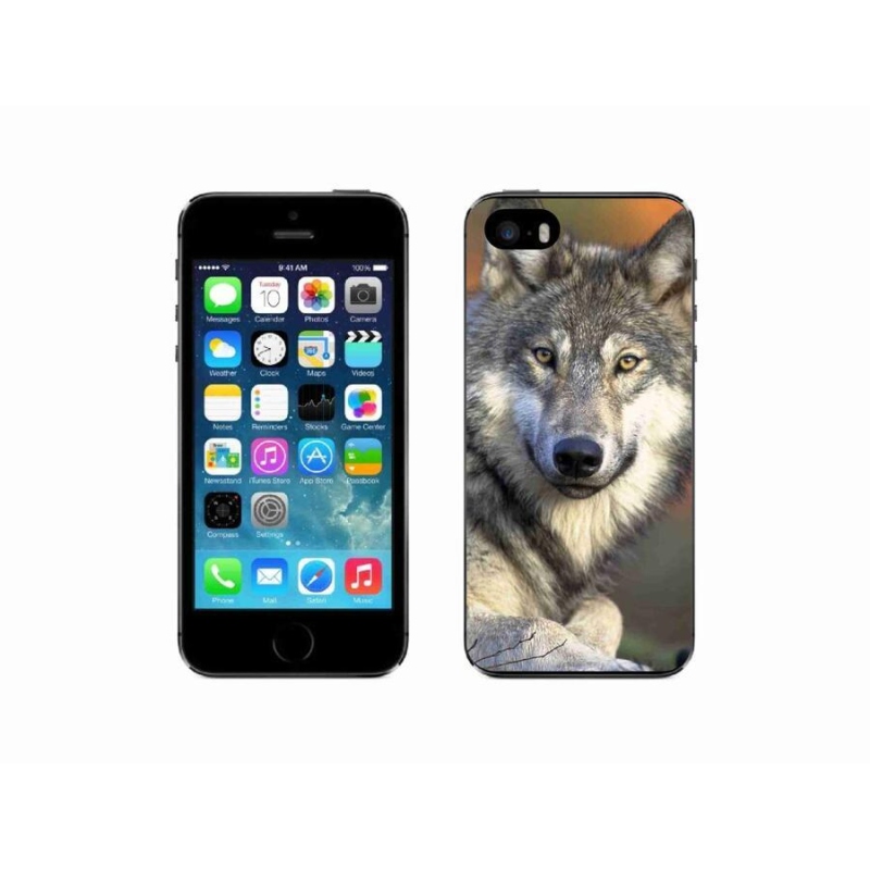 Gelový obal mmCase na mobil iPhone SE (2016) - vlk