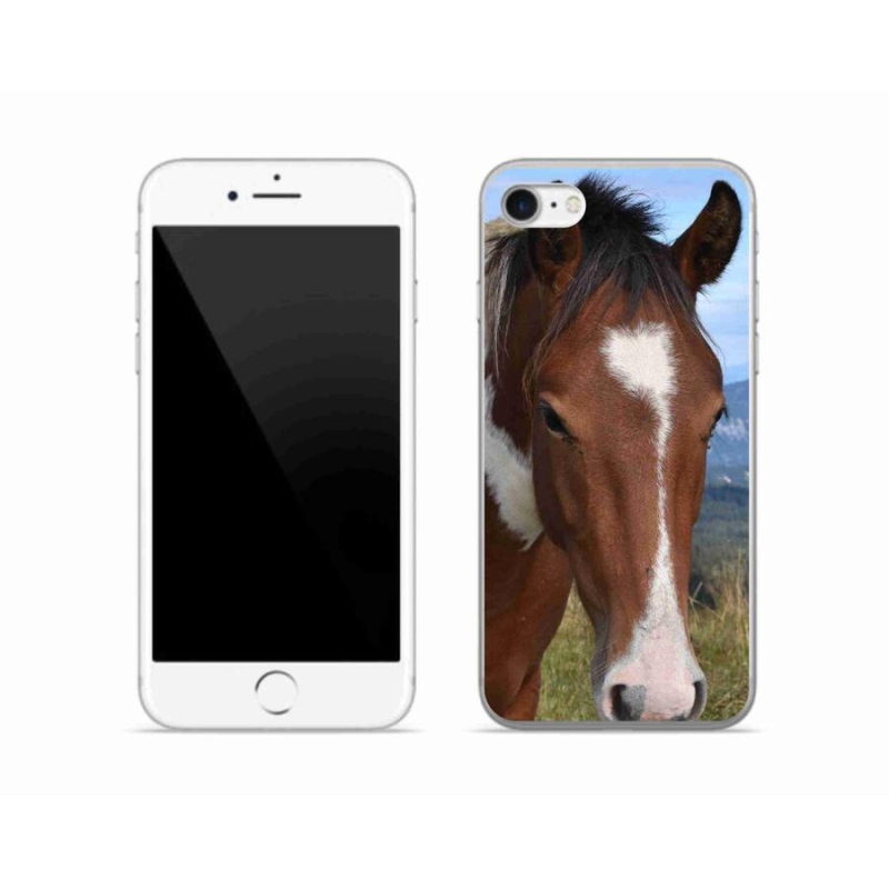 Gelový obal mmCase na mobil iPhone SE (2022) - hnědý kůň