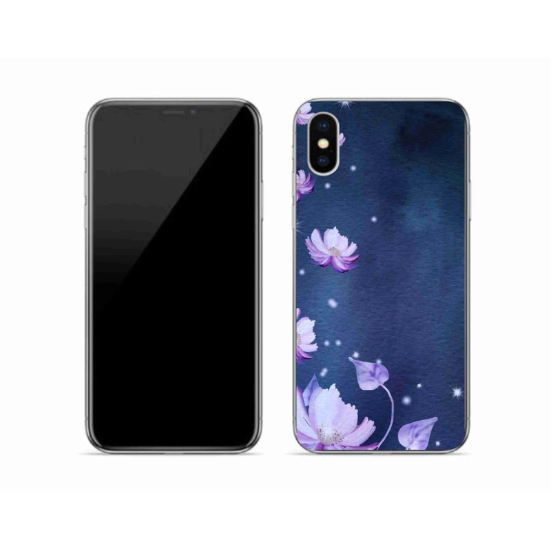 Gelový obal mmCase na mobil iPhone X - padající květy
