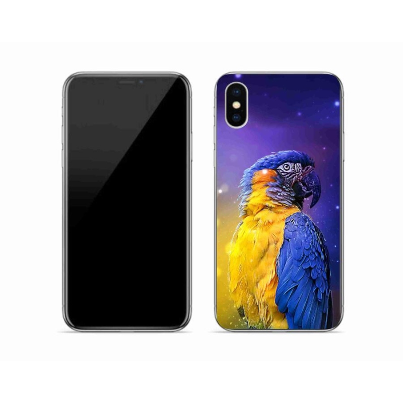 Gelový obal mmCase na mobil iPhone X - papoušek ara 1