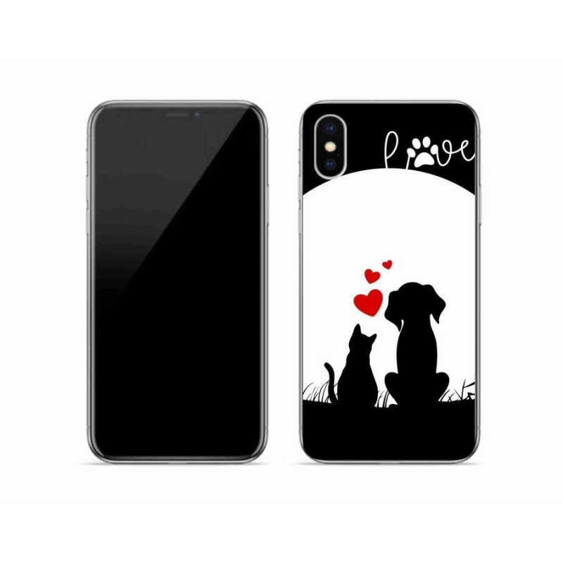 Gelový obal mmCase na mobil iPhone X - zvířecí láska