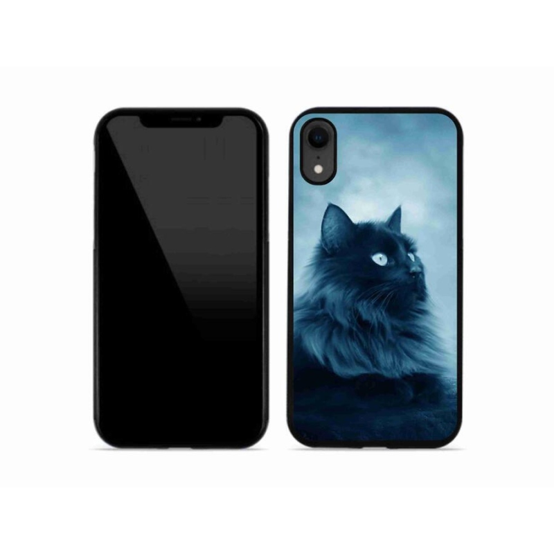 Gelový obal mmCase na mobil iPhone XR - černá kočka 1