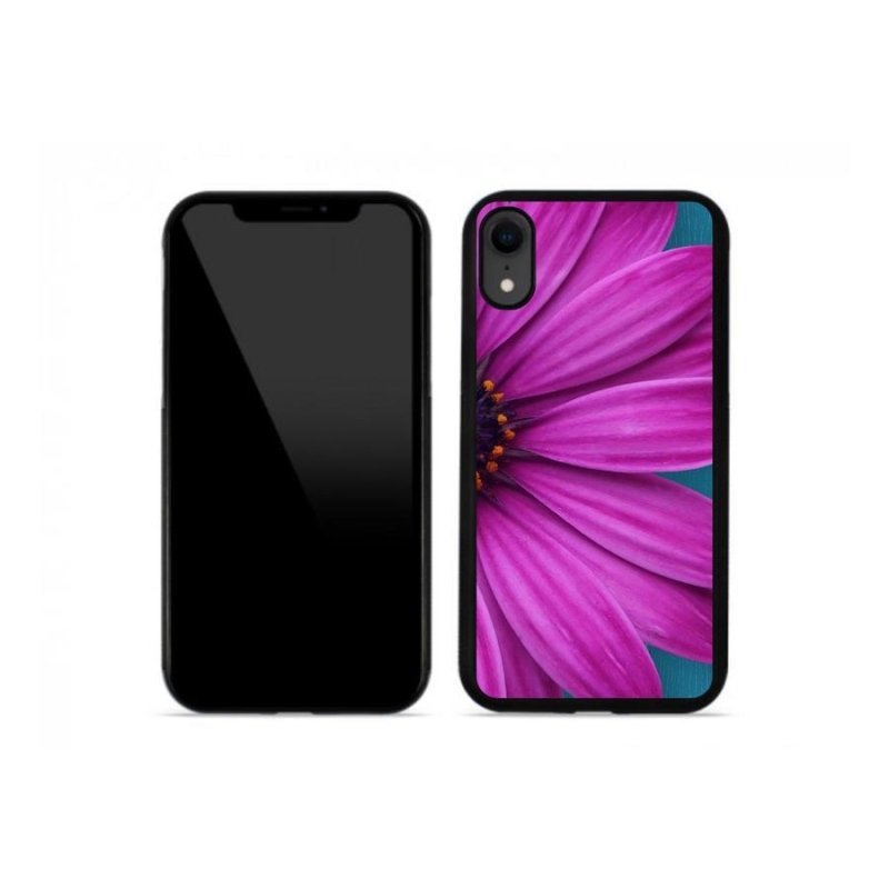 Gelový obal mmCase na mobil iPhone XR - fialová kopretina