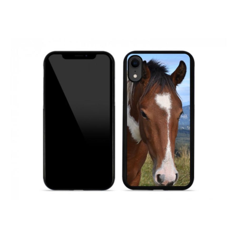 Gelový obal mmCase na mobil iPhone XR - hnědý kůň