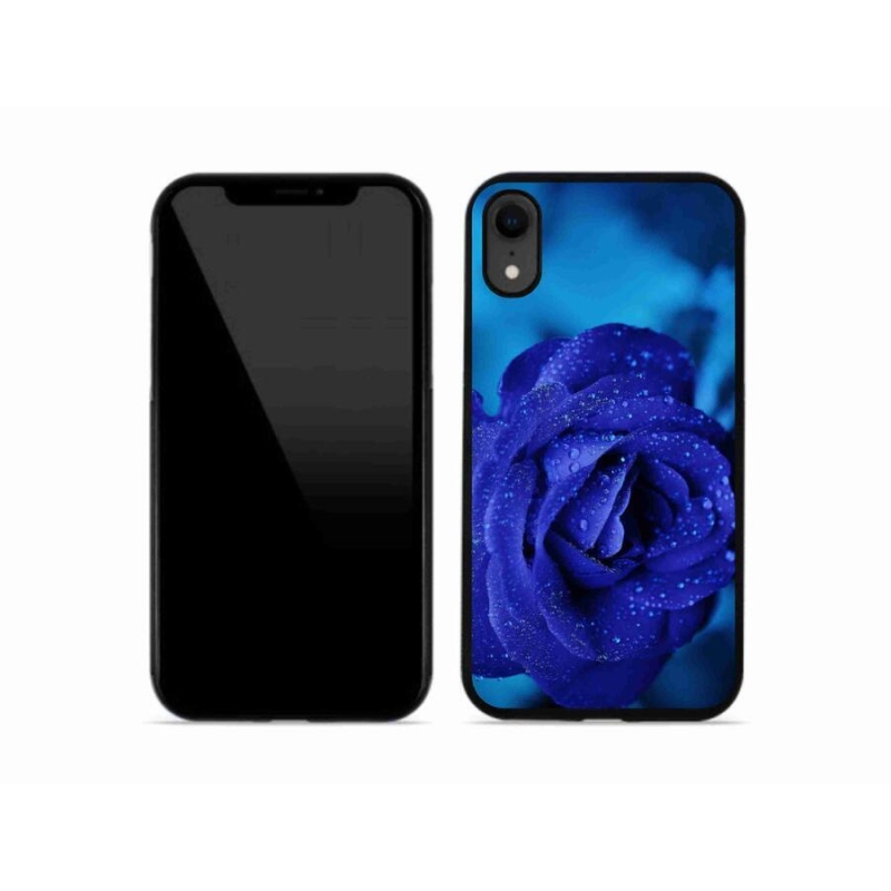Gelový obal mmCase na mobil iPhone XR - modrá růže