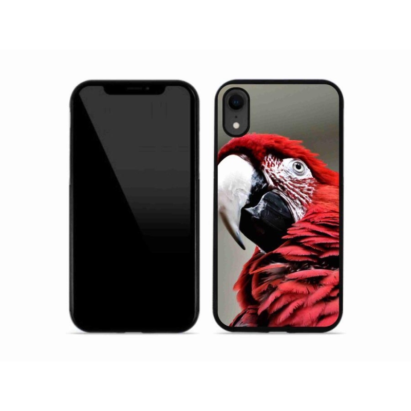 Gelový obal mmCase na mobil iPhone XR - papoušek ara červený
