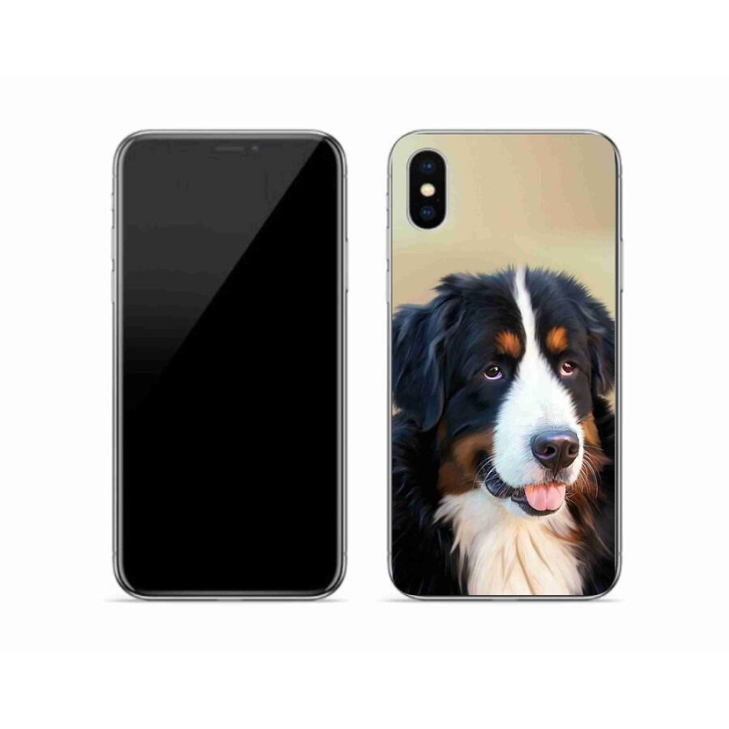 Gelový obal mmCase na mobil iPhone XS - bernský salašnický pes