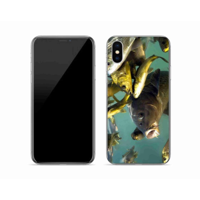 Gelový obal mmCase na mobil iPhone XS - hejno ryb