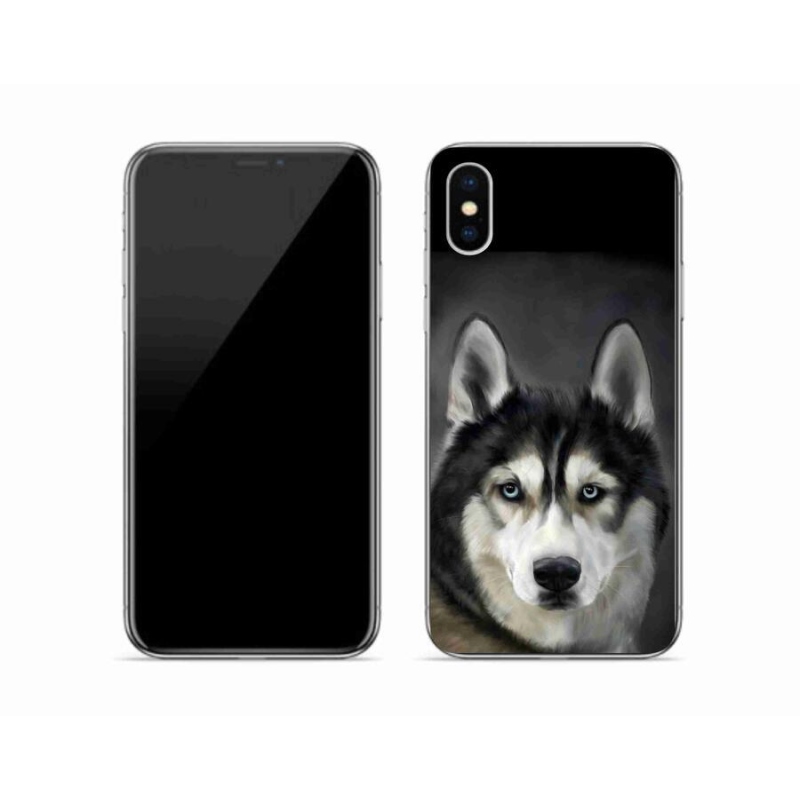 Gelový obal mmCase na mobil iPhone XS - husky
