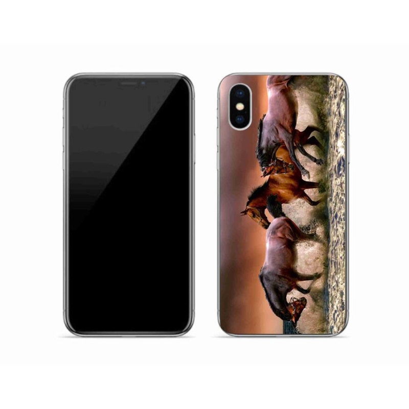 Gelový obal mmCase na mobil iPhone XS - koně 1