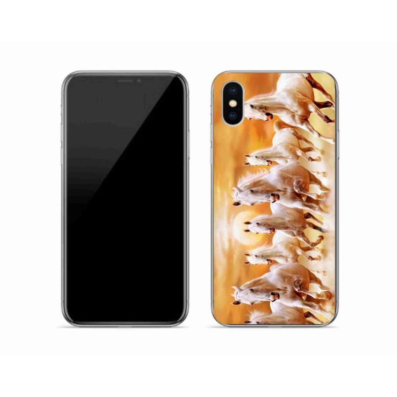Gelový obal mmCase na mobil iPhone XS - koně 2