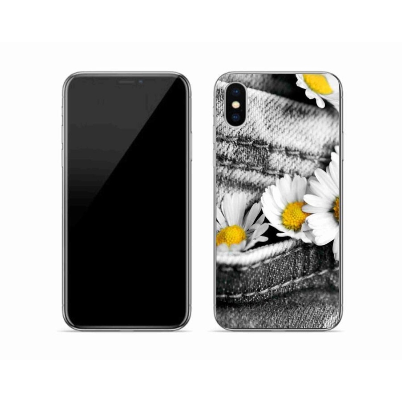 Gelový obal mmCase na mobil iPhone XS - kopretiny