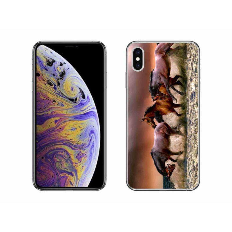 Gelový obal mmCase na mobil iPhone XS Max - koně 1