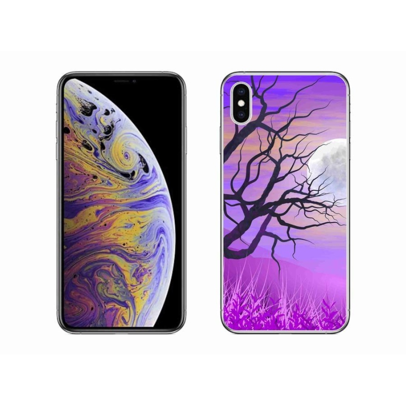 Gelový obal mmCase na mobil iPhone XS Max - kreslený opadaný strom