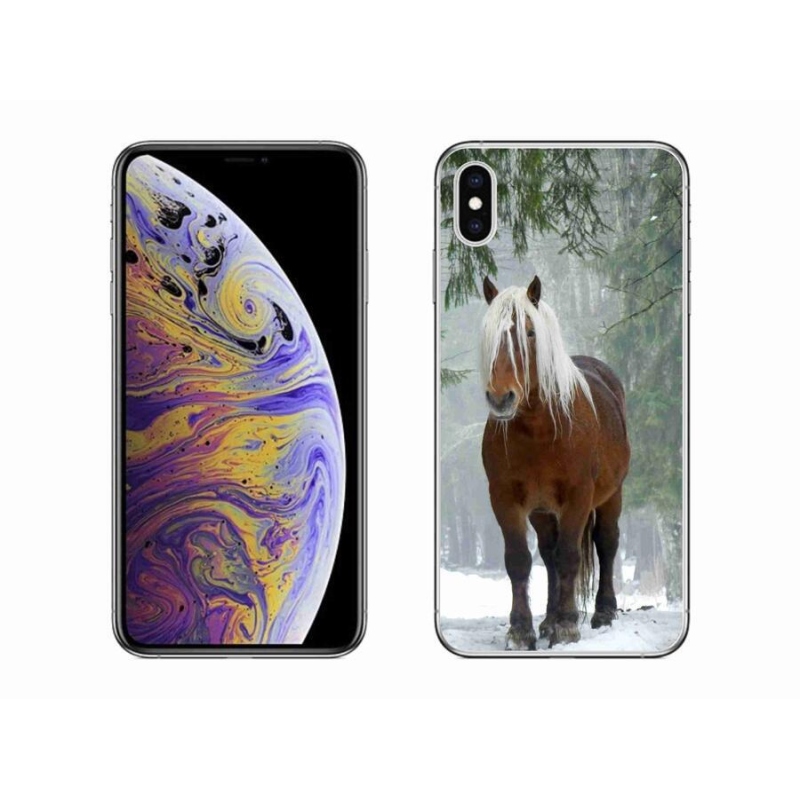 Gelový obal mmCase na mobil iPhone XS Max - kůň v lese