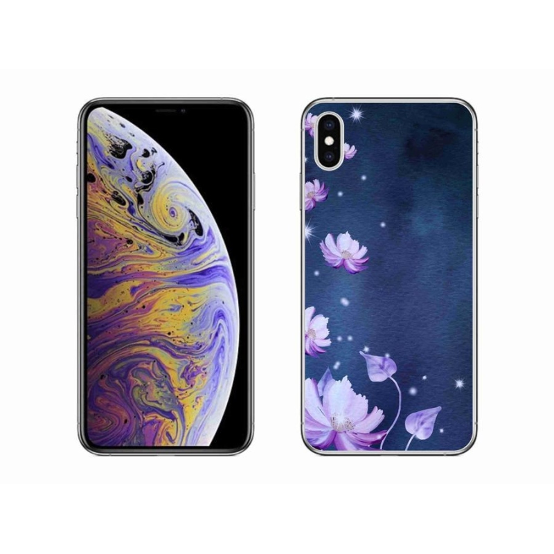 Gelový obal mmCase na mobil iPhone XS Max - padající květy