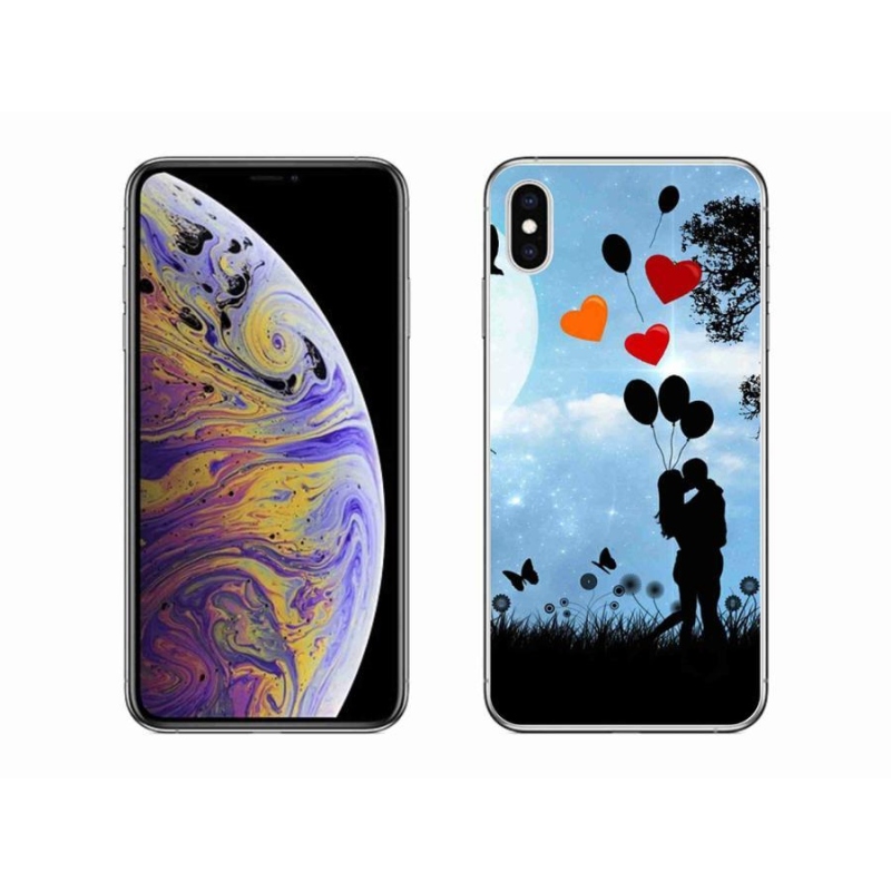 Gelový obal mmCase na mobil iPhone XS Max - zamilovaný pár