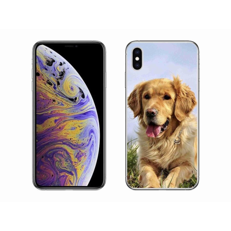Gelový obal mmCase na mobil iPhone XS Max - zlatý retrívr