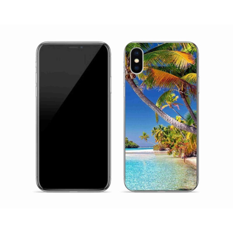 Gelový obal mmCase na mobil iPhone XS - mořská pláž