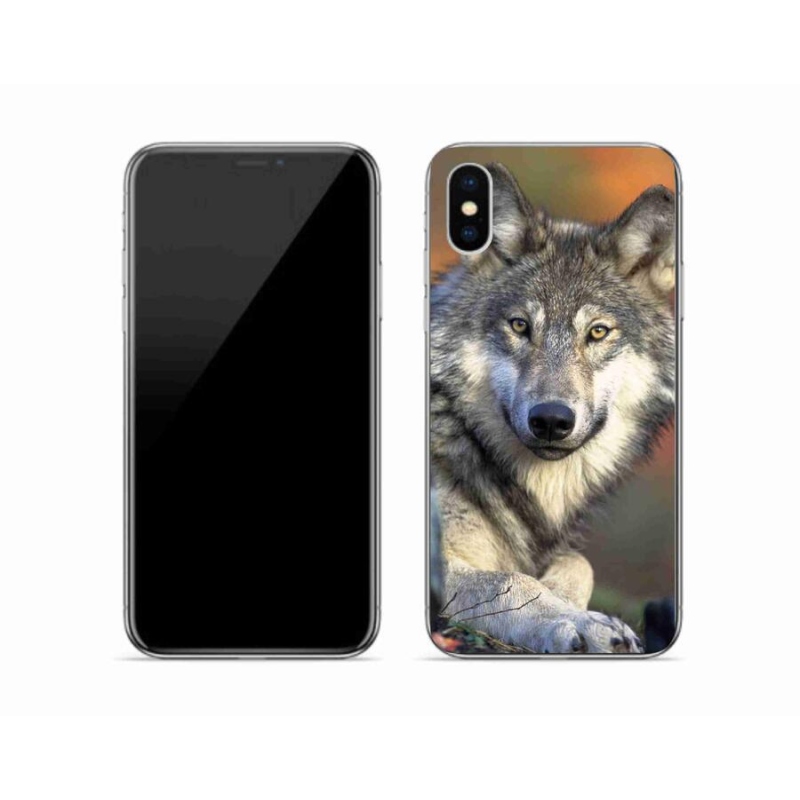 Gelový obal mmCase na mobil iPhone XS - vlk