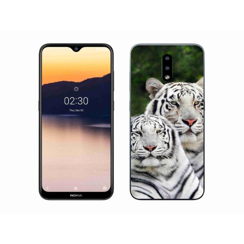 Gelový obal mmCase na mobil Nokia 2.3 - bílí tygři