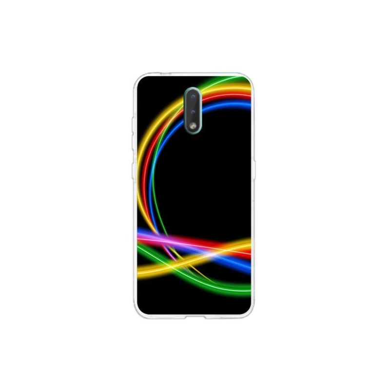 Gelový obal mmCase na mobil Nokia 2.3 - neonové kruhy