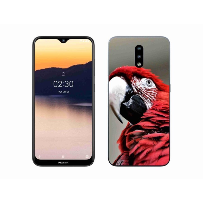 Gelový obal mmCase na mobil Nokia 2.3 - papoušek ara červený