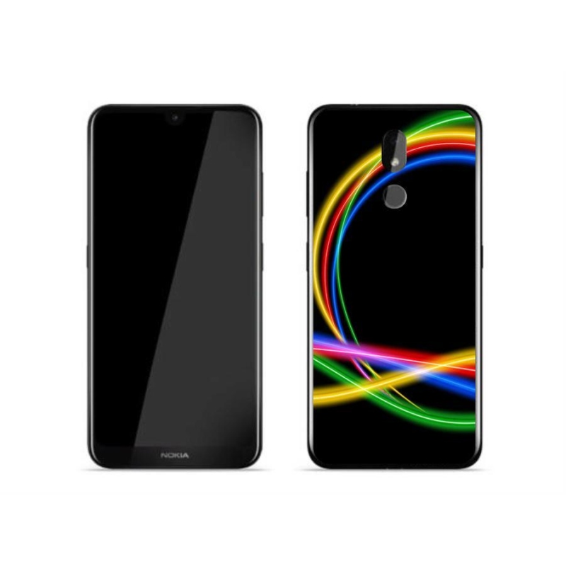 Gelový obal mmCase na mobil Nokia 3.2 - neonové kruhy