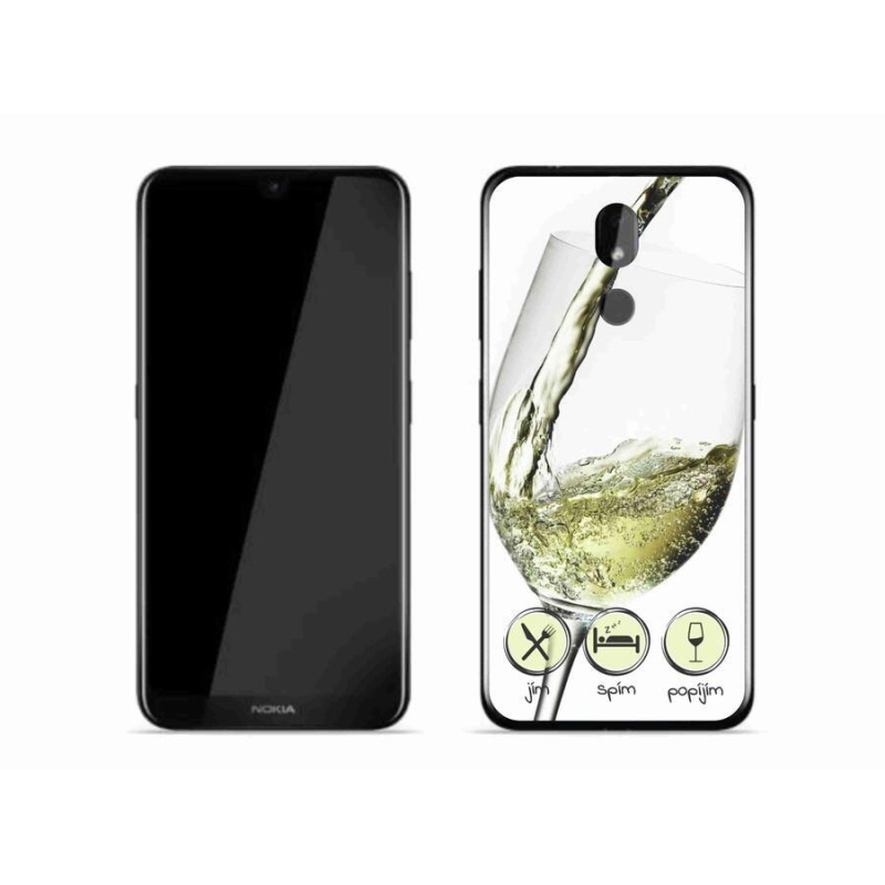 Gelový obal mmCase na mobil Nokia 3.2 - sklenička vína bílé