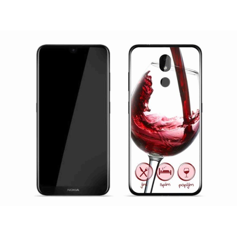 Gelový obal mmCase na mobil Nokia 3.2 - sklenička vína červené