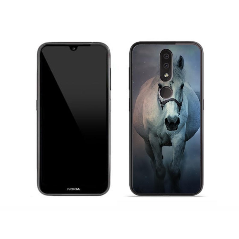 Gelový obal mmCase na mobil Nokia 4.2 - běžící bílý kůň