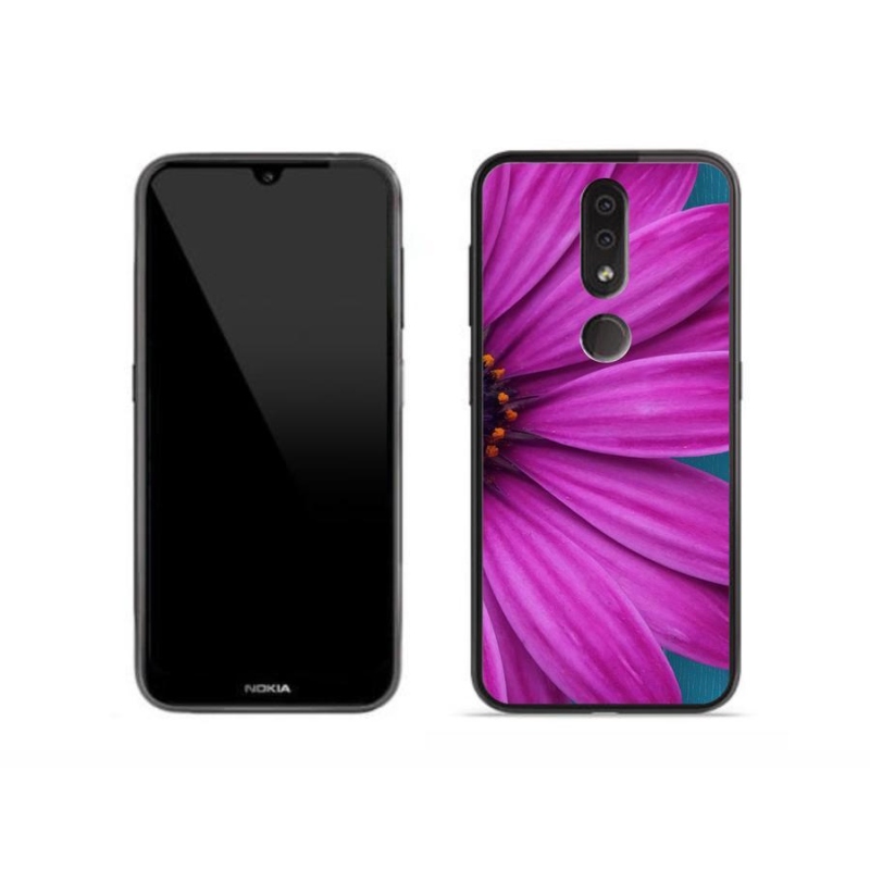Gelový obal mmCase na mobil Nokia 4.2 - fialová kopretina