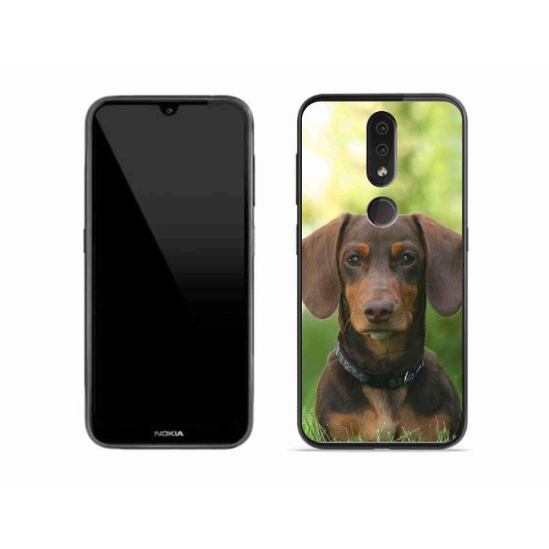 Gelový obal mmCase na mobil Nokia 4.2 - hnědý jezevčík