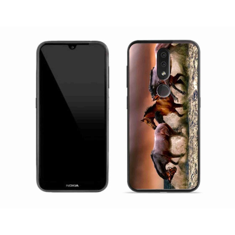 Gelový obal mmCase na mobil Nokia 4.2 - koně 1