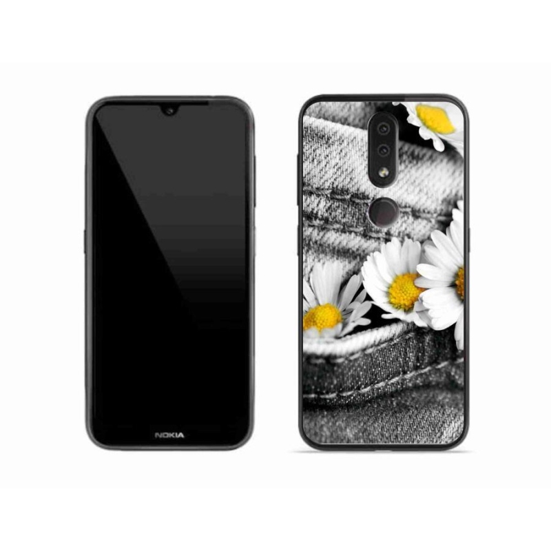 Gelový obal mmCase na mobil Nokia 4.2 - kopretiny