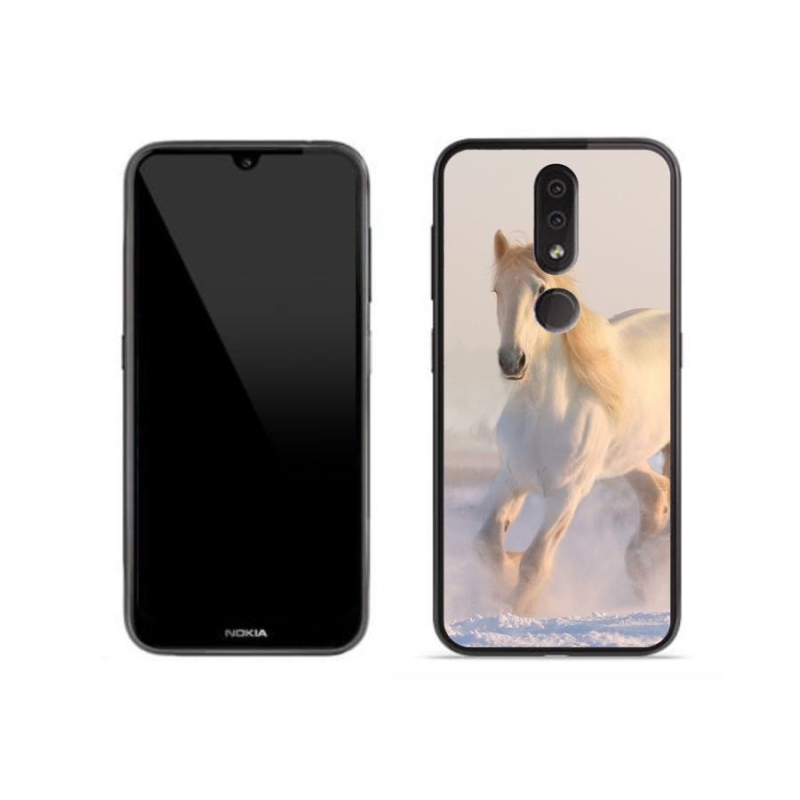 Gelový obal mmCase na mobil Nokia 4.2 - kůň ve sněhu