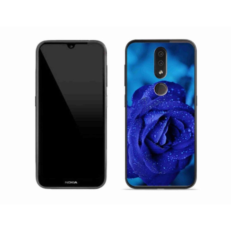 Gelový obal mmCase na mobil Nokia 4.2 - modrá růže