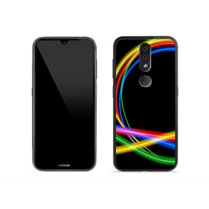 Gelový obal mmCase na mobil Nokia 4.2 - neonové kruhy