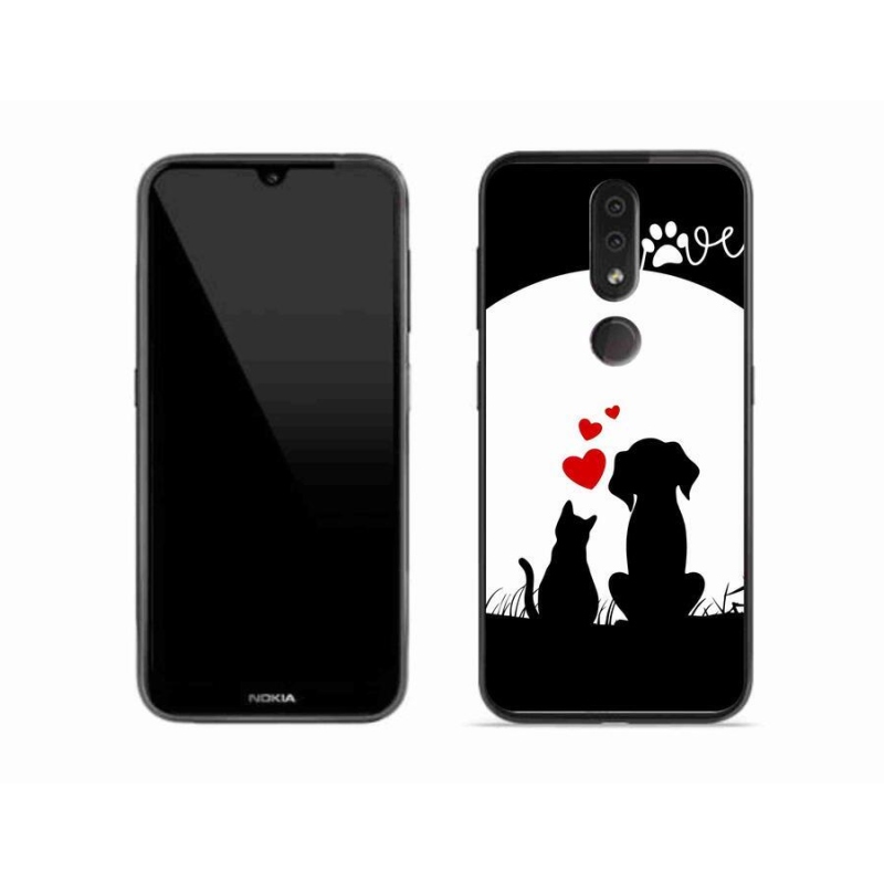 Gelový obal mmCase na mobil Nokia 4.2 - zvířecí láska