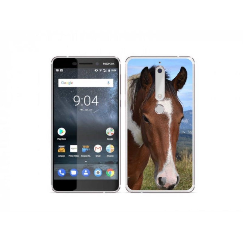 Gelový obal mmCase na mobil Nokia 6.1 - hnědý kůň