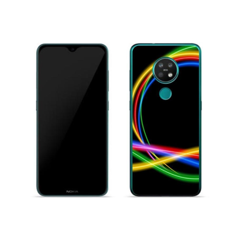Gelový obal mmCase na mobil Nokia 6.2 - neonové kruhy