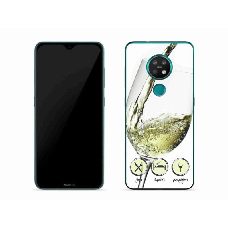 Gelový obal mmCase na mobil Nokia 6.2 - sklenička vína bílé