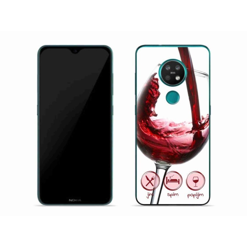 Gelový obal mmCase na mobil Nokia 6.2 - sklenička vína červené