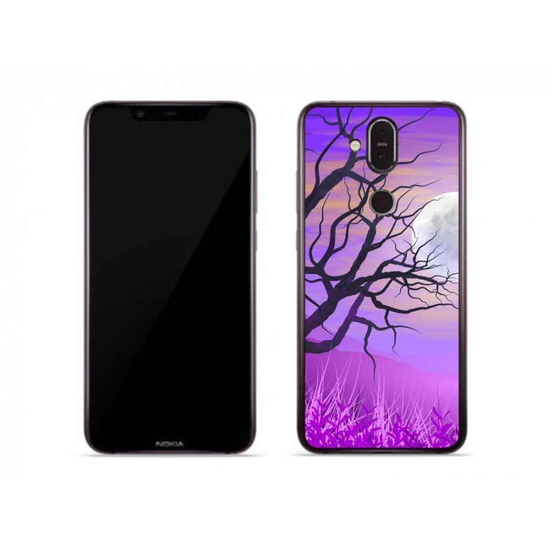 Gelový obal mmCase na mobil Nokia 7.1 Plus - kreslený opadaný strom