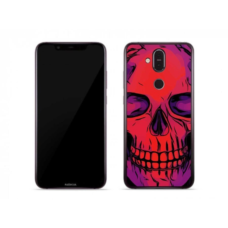 Gelový obal mmCase na mobil Nokia 7.1 Plus - lebka