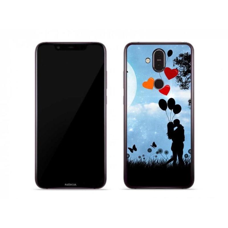 Gelový obal mmCase na mobil Nokia 7.1 Plus - zamilovaný pár