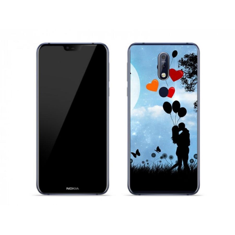 Gelový obal mmCase na mobil Nokia 7.1 - zamilovaný pár